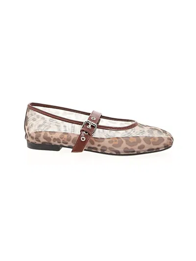 Pre-owned Assorted Brands Flats In Brown