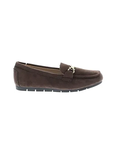 Pre-owned Assorted Brands Flats In Brown