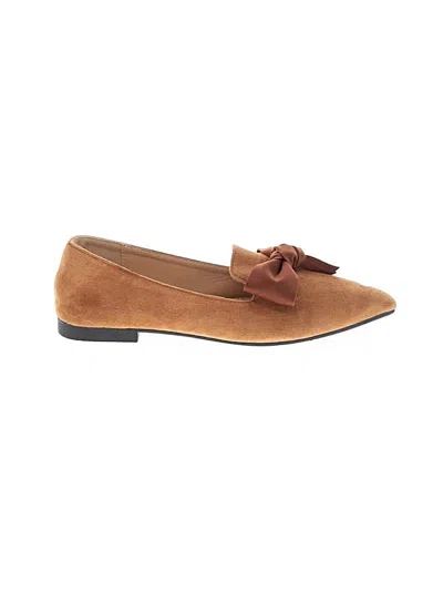 Pre-owned Assorted Brands Flats In Brown