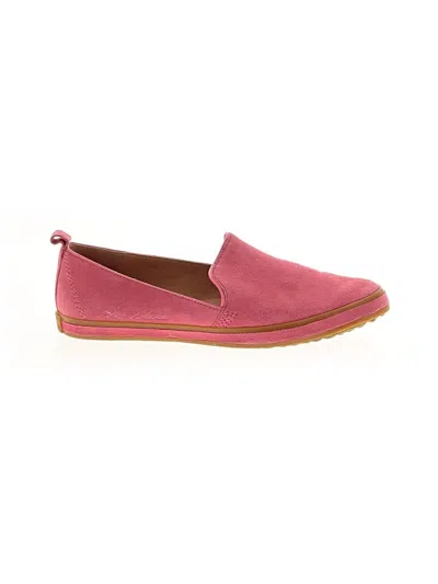 Pre-owned Assorted Brands Flats In Burgundy