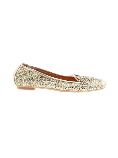 Pre-owned Assorted Brands Flats In Gold