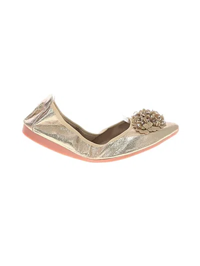 Pre-owned Assorted Brands Flats In Gold