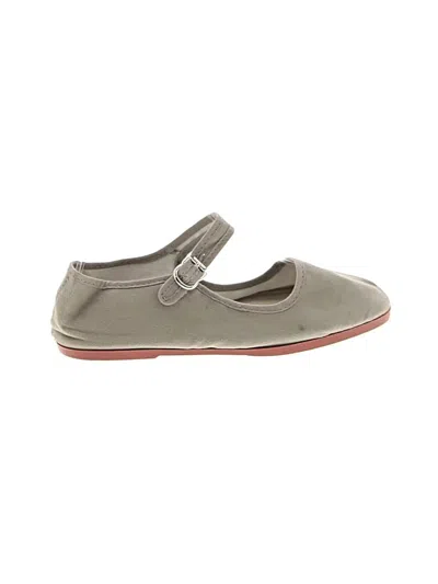 Pre-owned Assorted Brands Flats In Gray