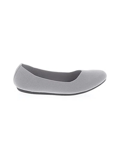 Pre-owned Assorted Brands Flats In Gray