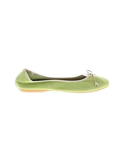 Pre-owned Assorted Brands Flats In Green