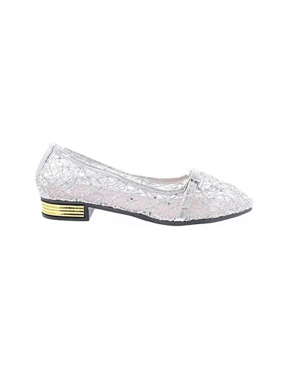 Pre-owned Assorted Brands Flats In Silver