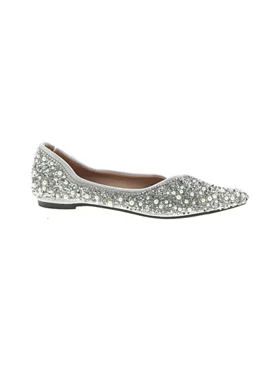 Pre-owned Assorted Brands Flats In Silver