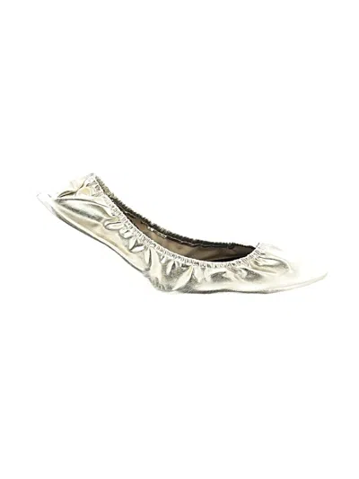 Pre-owned Assorted Brands Flats In Silver