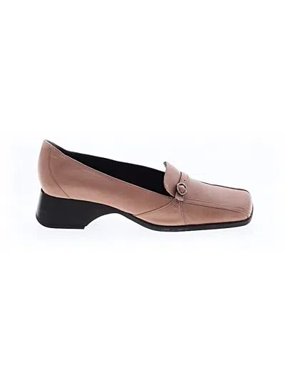 Pre-owned Assorted Brands Flats In Tan