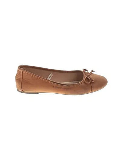 Pre-owned Assorted Brands Flats In Tan