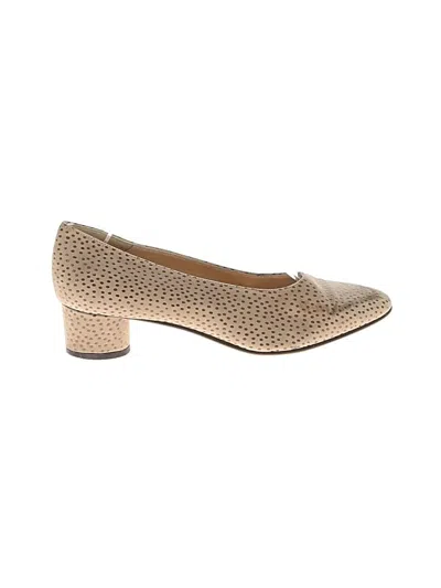 Pre-owned Assorted Brands Flats In Tan