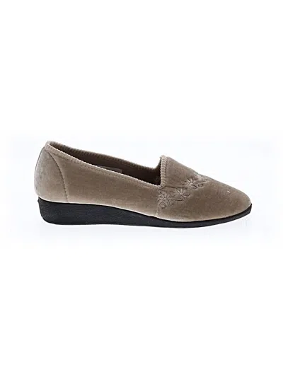 Pre-owned Assorted Brands Flats In Tan
