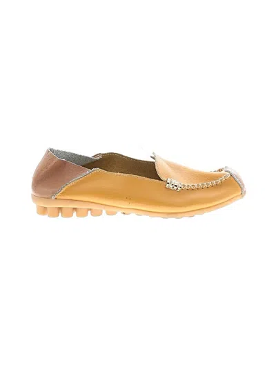 Pre-owned Assorted Brands Flats In Tan