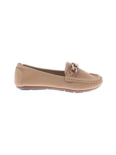 Pre-owned Assorted Brands Flats In Tan