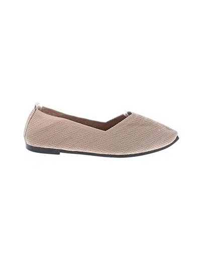 Pre-owned Assorted Brands Flats In Tan