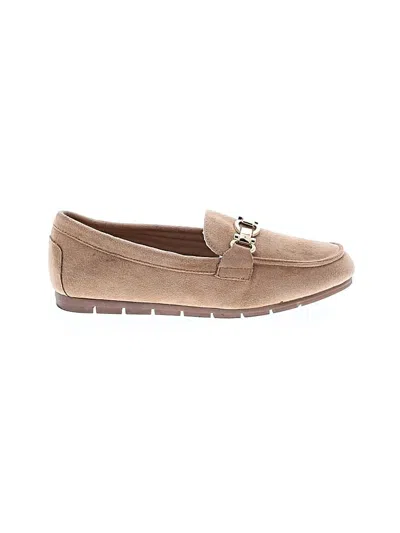 Pre-owned Assorted Brands Flats In Tan