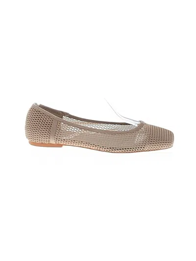 Pre-owned Assorted Brands Flats In Tan