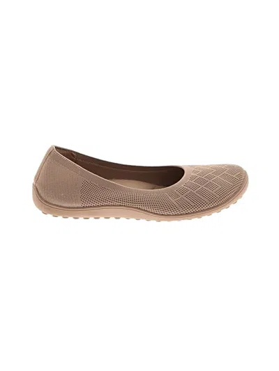 Pre-owned Assorted Brands Flats In Tan