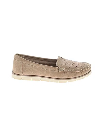 Pre-owned Assorted Brands Flats In Tan
