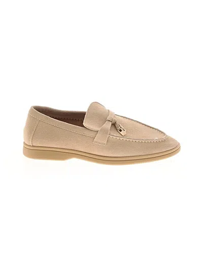 Pre-owned Assorted Brands Flats In Tan