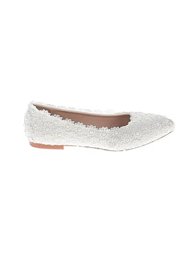 Pre-owned Assorted Brands Flats In White