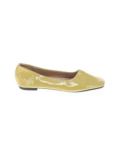 Pre-owned Assorted Brands Flats In Yellow