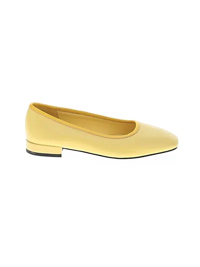 Pre-owned Assorted Brands Flats In Yellow