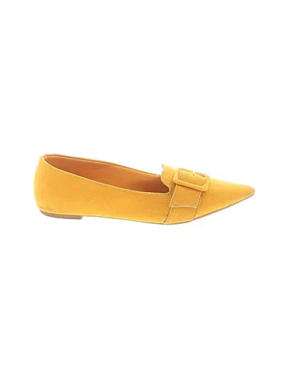 Pre-owned Assorted Brands Flats In Yellow