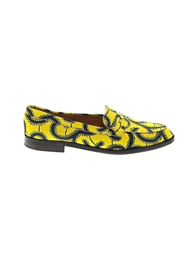 Pre-owned Assorted Brands Flats In Yellow