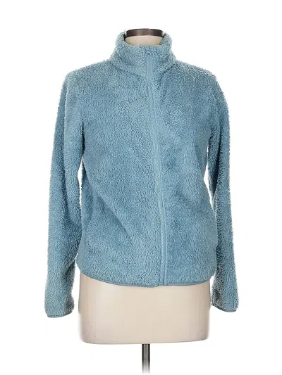 Pre-owned Assorted Brands Fleece Jacket In Blue