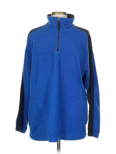 Pre-owned Assorted Brands Fleece Jacket In Blue