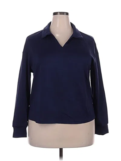 Pre-owned Assorted Brands Fleece Jacket In Blue