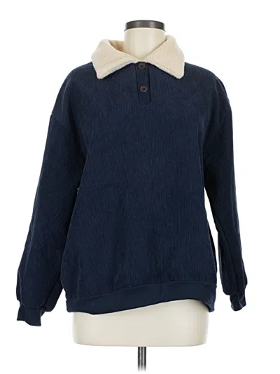 Pre-owned Assorted Brands Fleece Jacket In Blue