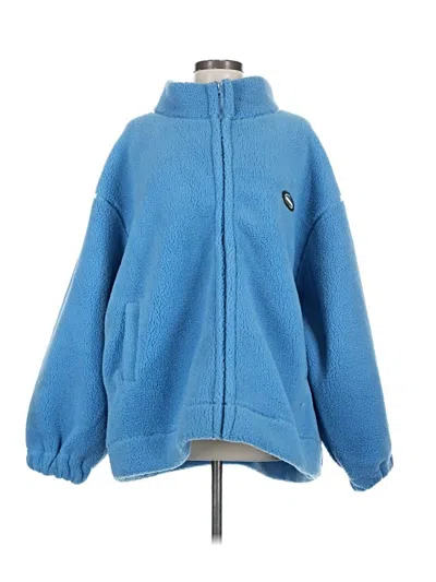 Pre-owned Assorted Brands Fleece Jacket In Blue