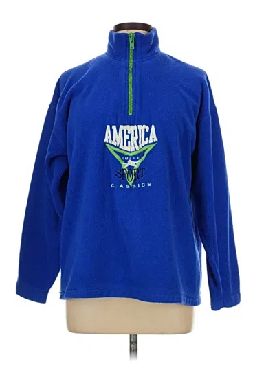 Pre-owned Assorted Brands Fleece Jacket In Blue