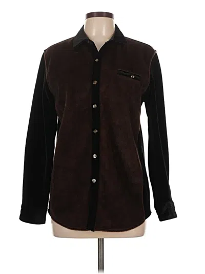 Pre-owned Assorted Brands Fleece Jacket In Brown