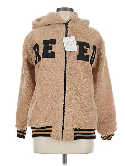 Pre-owned Assorted Brands Fleece Jacket In Brown