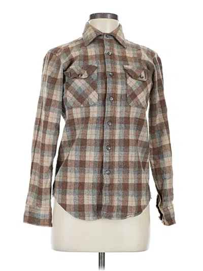 Pre-owned Assorted Brands Fleece Jacket In Brown