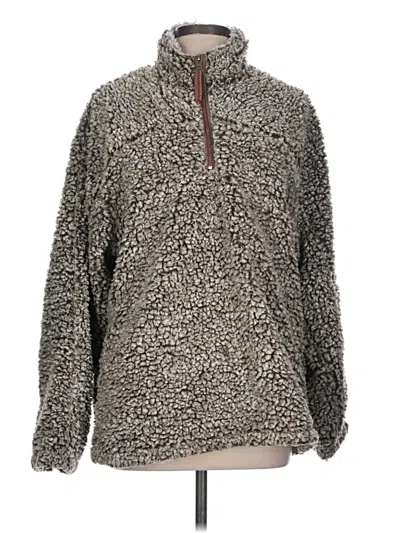 Pre-owned Assorted Brands Fleece Jacket In Brown
