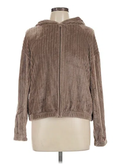 Pre-owned Assorted Brands Fleece Jacket In Brown