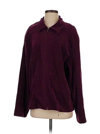 Pre-owned Assorted Brands Fleece Jacket In Burgundy