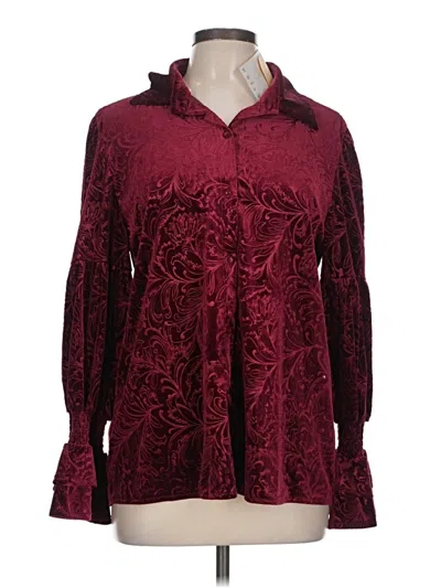 Pre-owned Assorted Brands Fleece Jacket In Burgundy