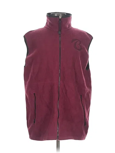 Pre-owned Assorted Brands Fleece Jacket In Burgundy