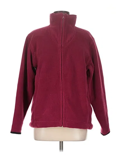 Pre-owned Assorted Brands Fleece Jacket In Burgundy