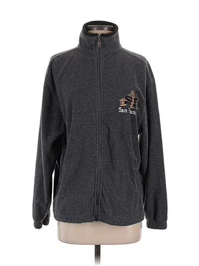 Pre-owned Assorted Brands Fleece Jacket In Gray