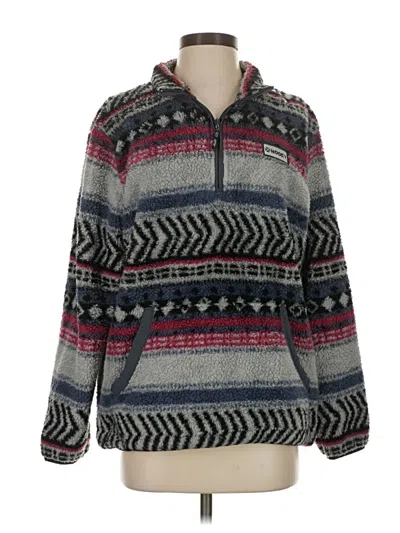 Pre-owned Assorted Brands Fleece Jacket In Gray