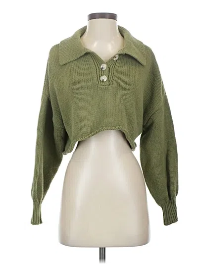 Pre-owned Assorted Brands Fleece Jacket In Green