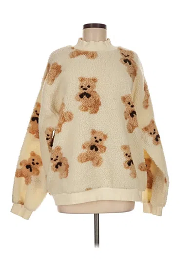 Pre-owned Assorted Brands Fleece Jacket In Ivory