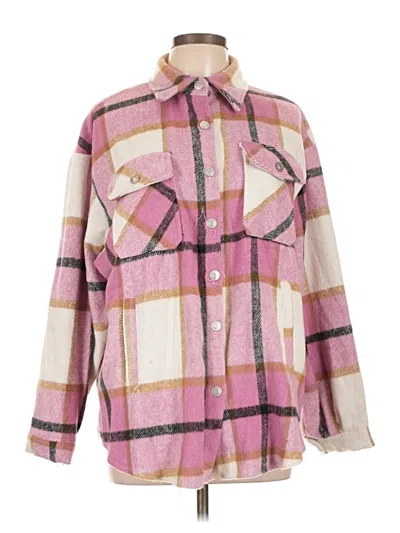 Pre-owned Assorted Brands Fleece Jacket In Pink