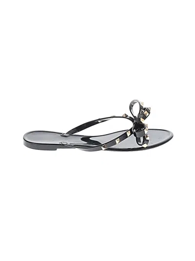 Pre-owned Assorted Brands Flip Flops In Black